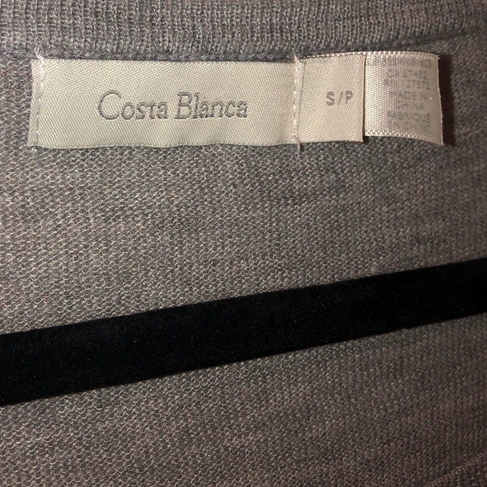 Women’s Small Petite Gray Long Sleeve Blouse